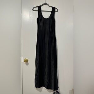 H&M Black Silk Blend Bias Cut Dress